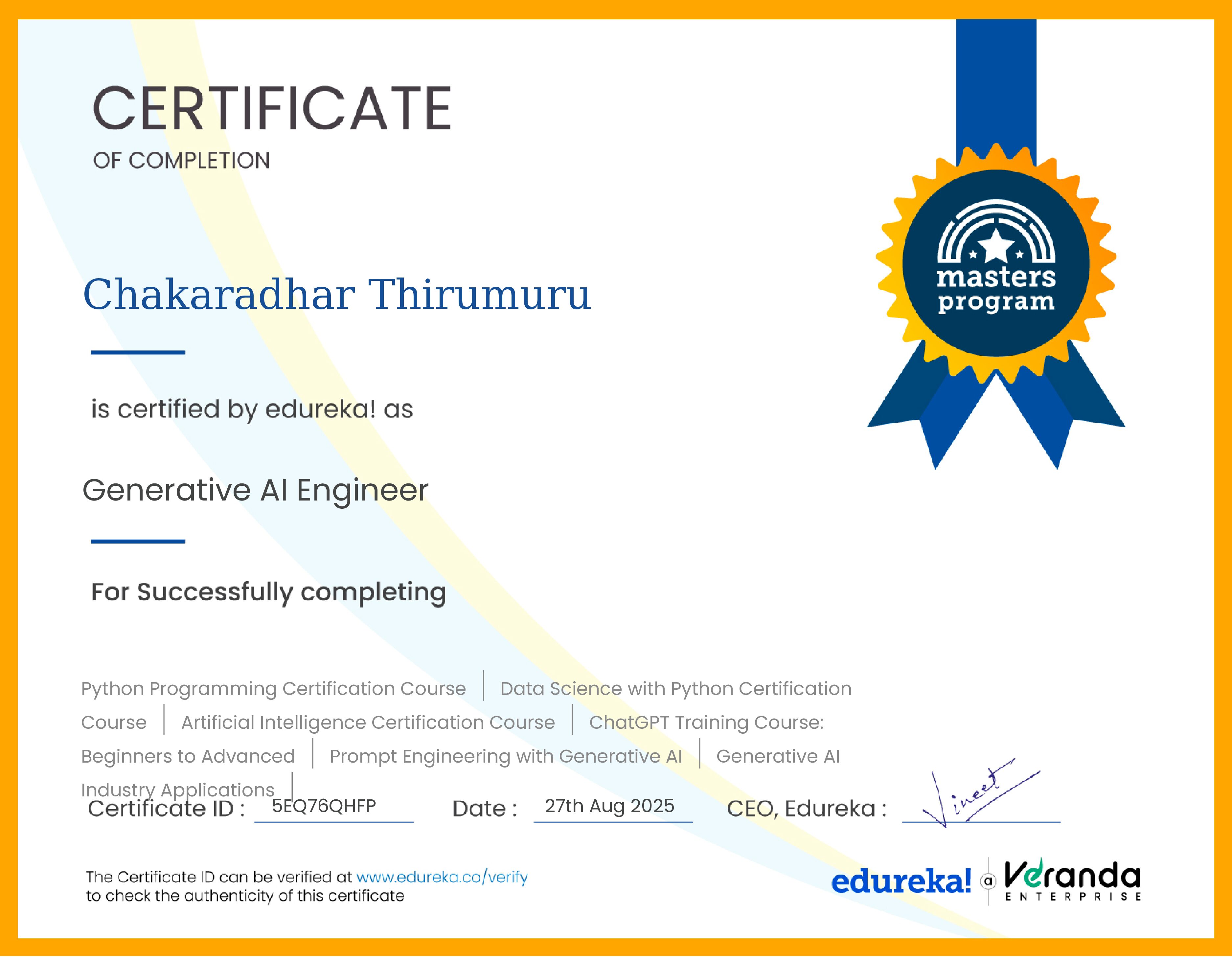 certificate!