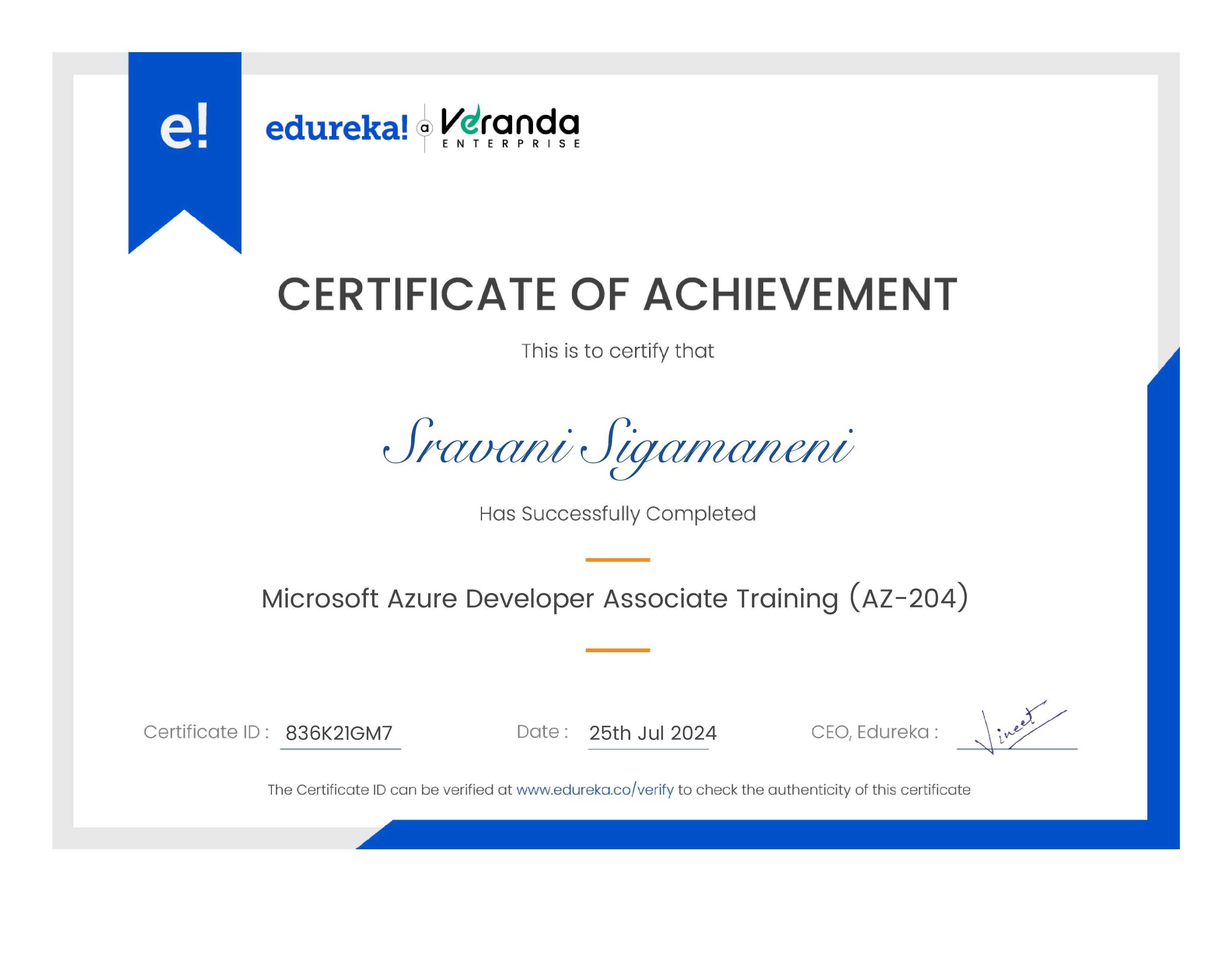 certificate!