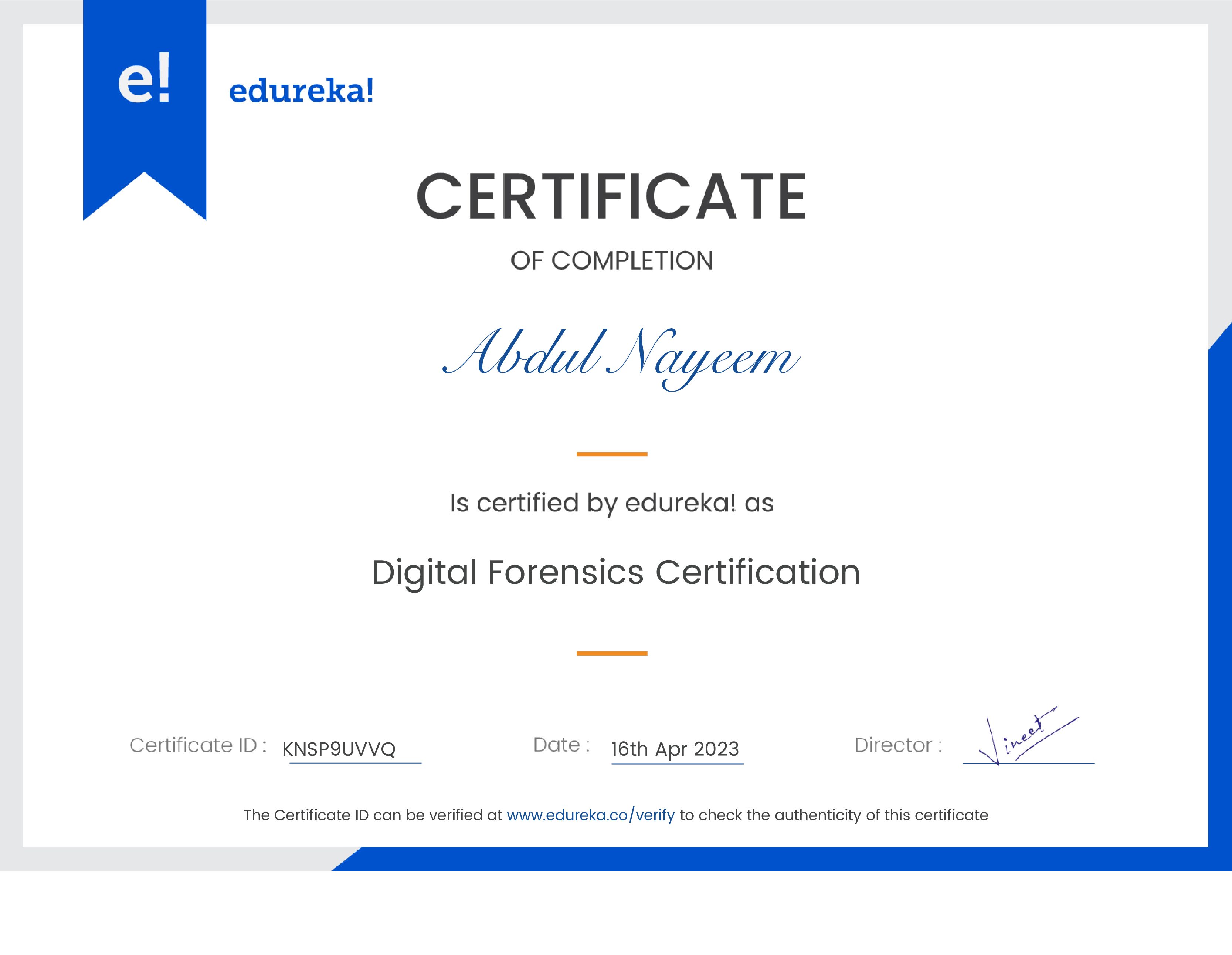 certificate!