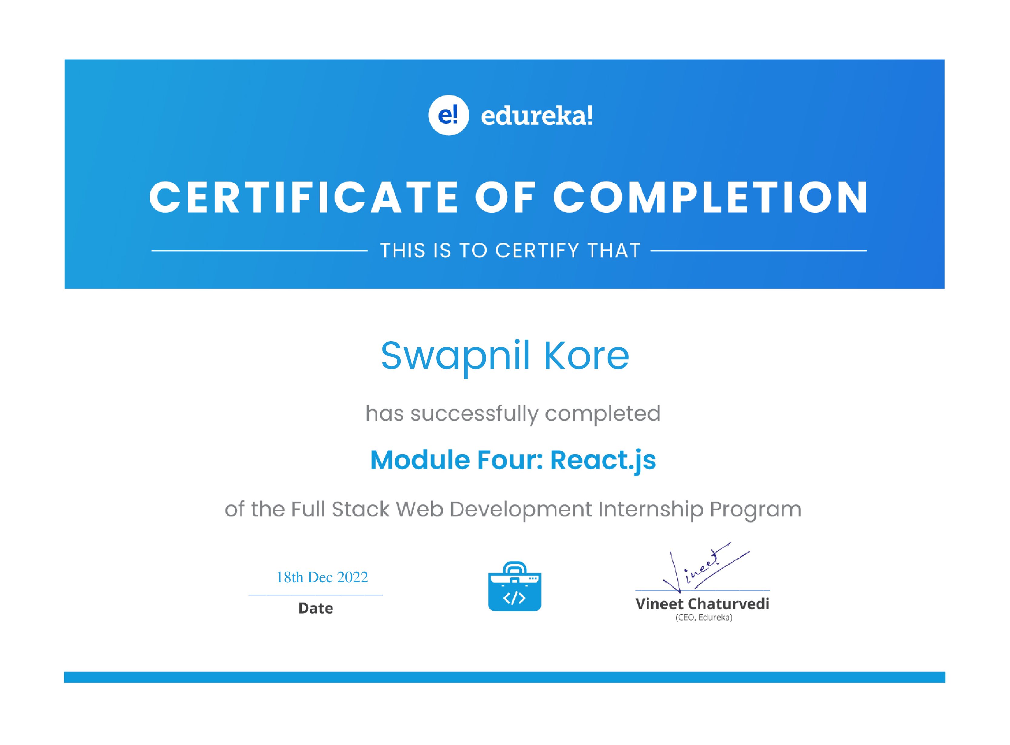 certificate!