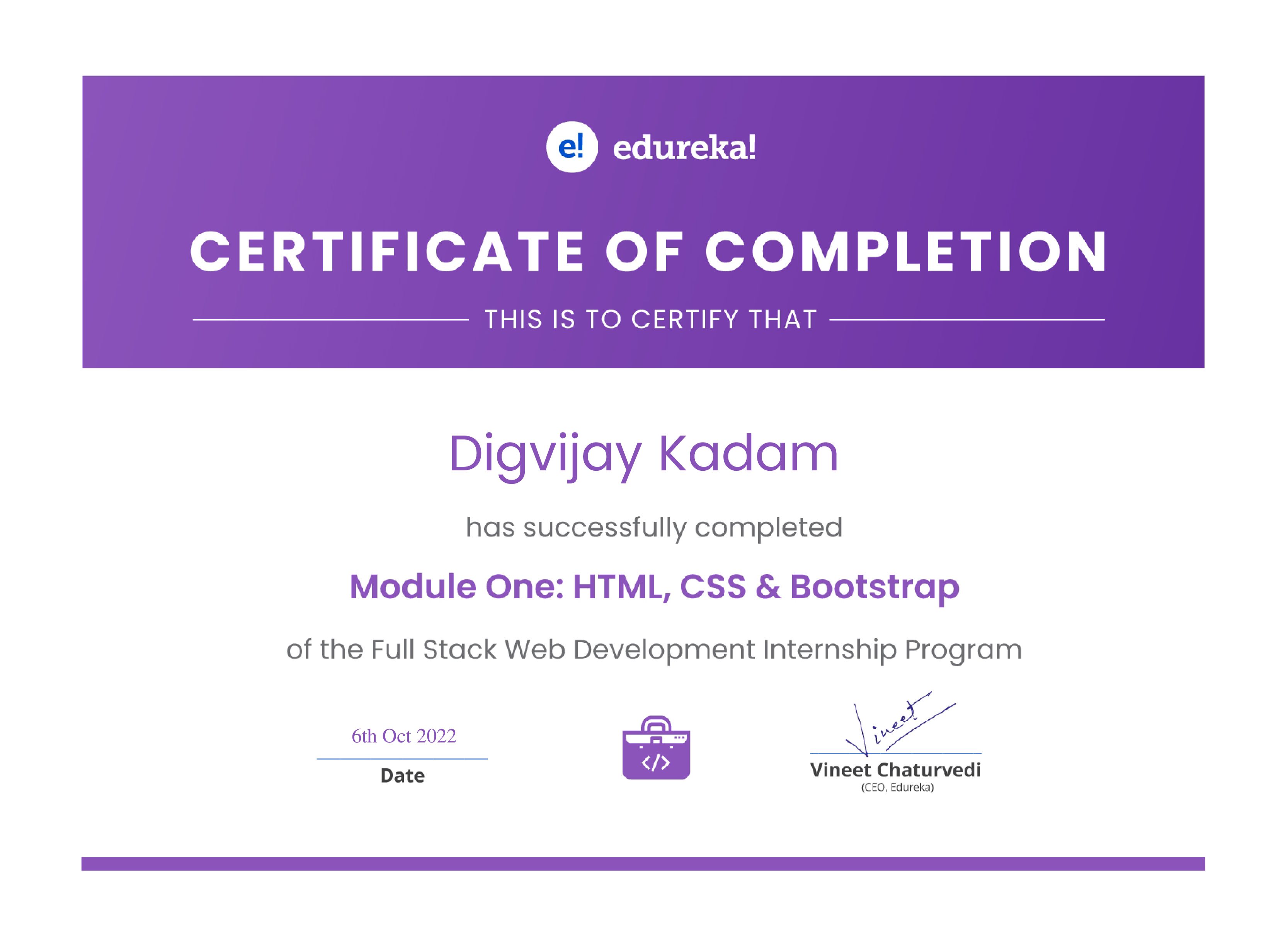 certificate!