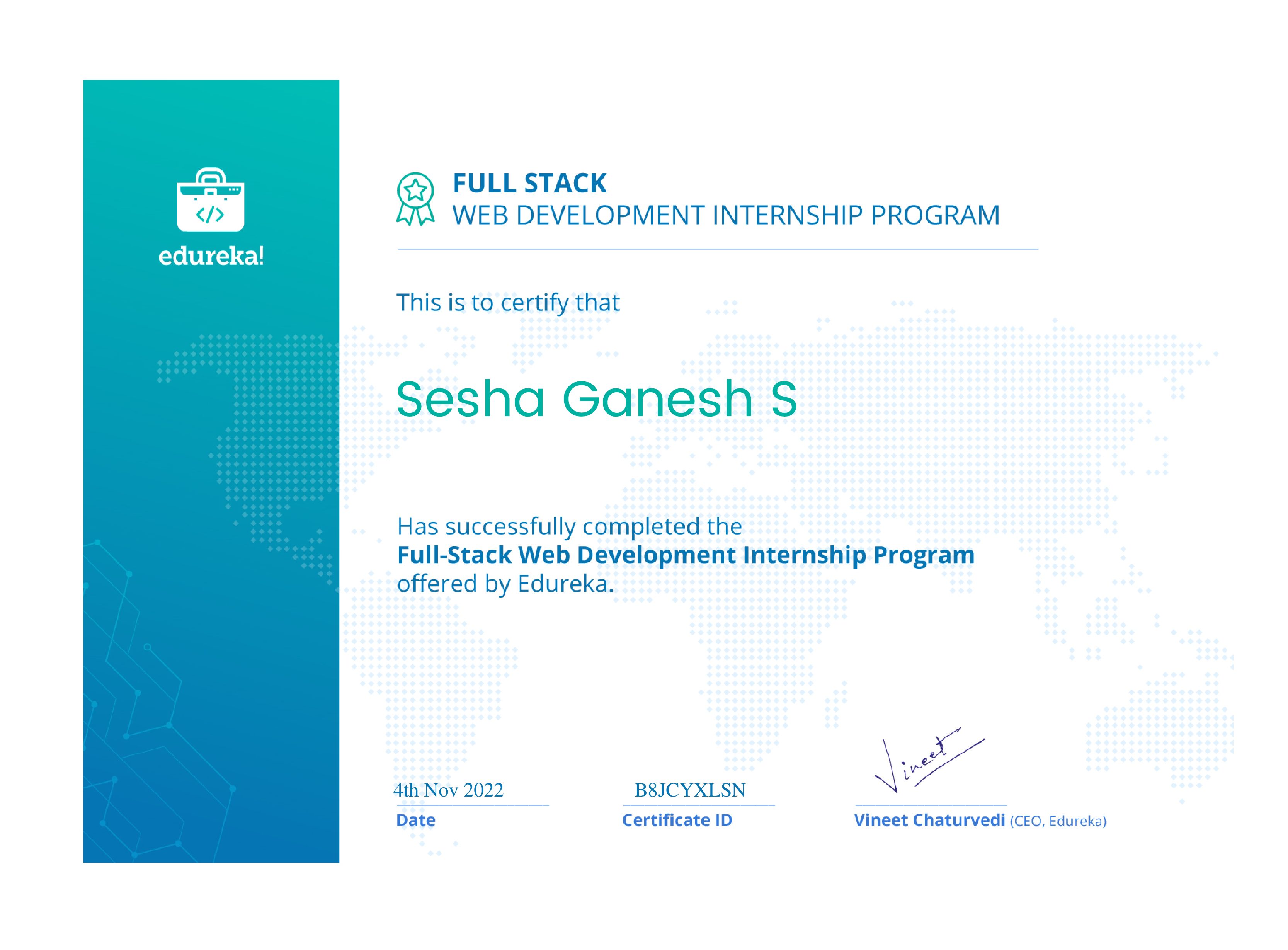 certificate!