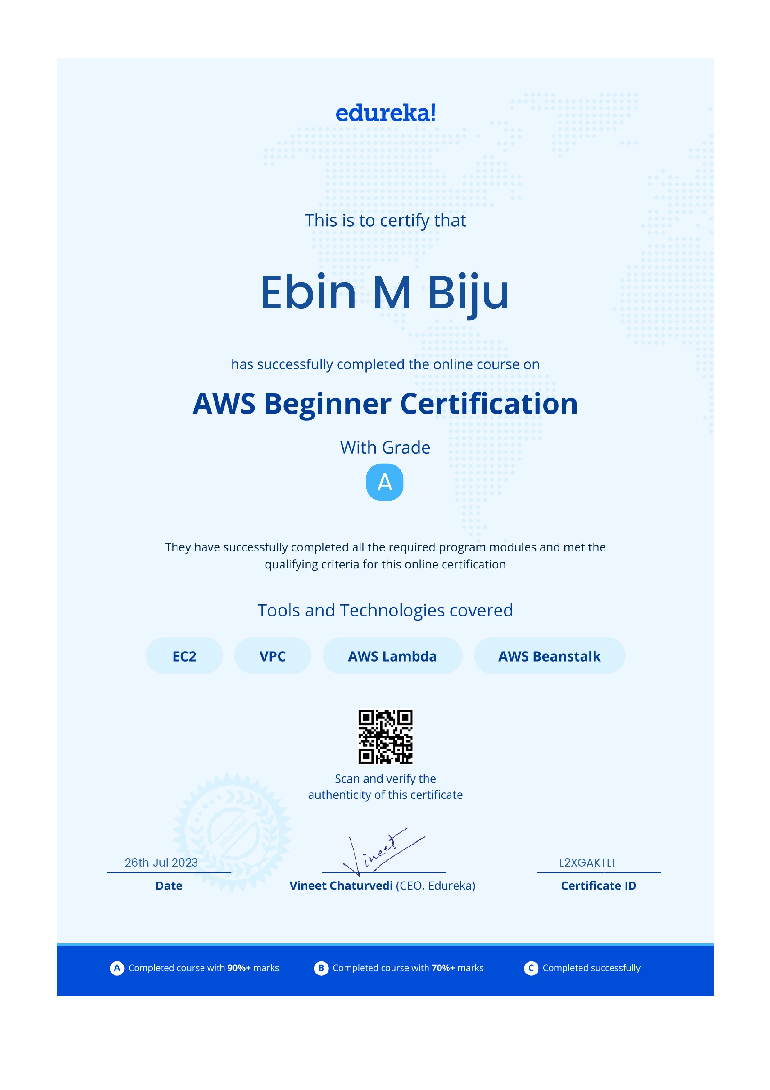 certificate!