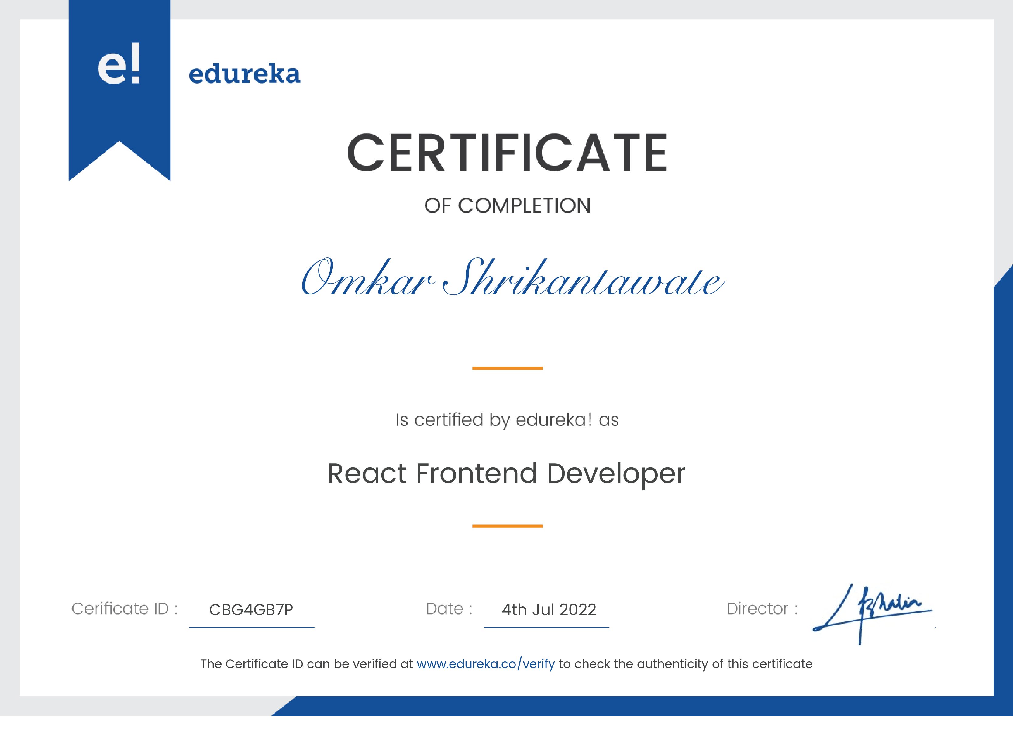 certificate!