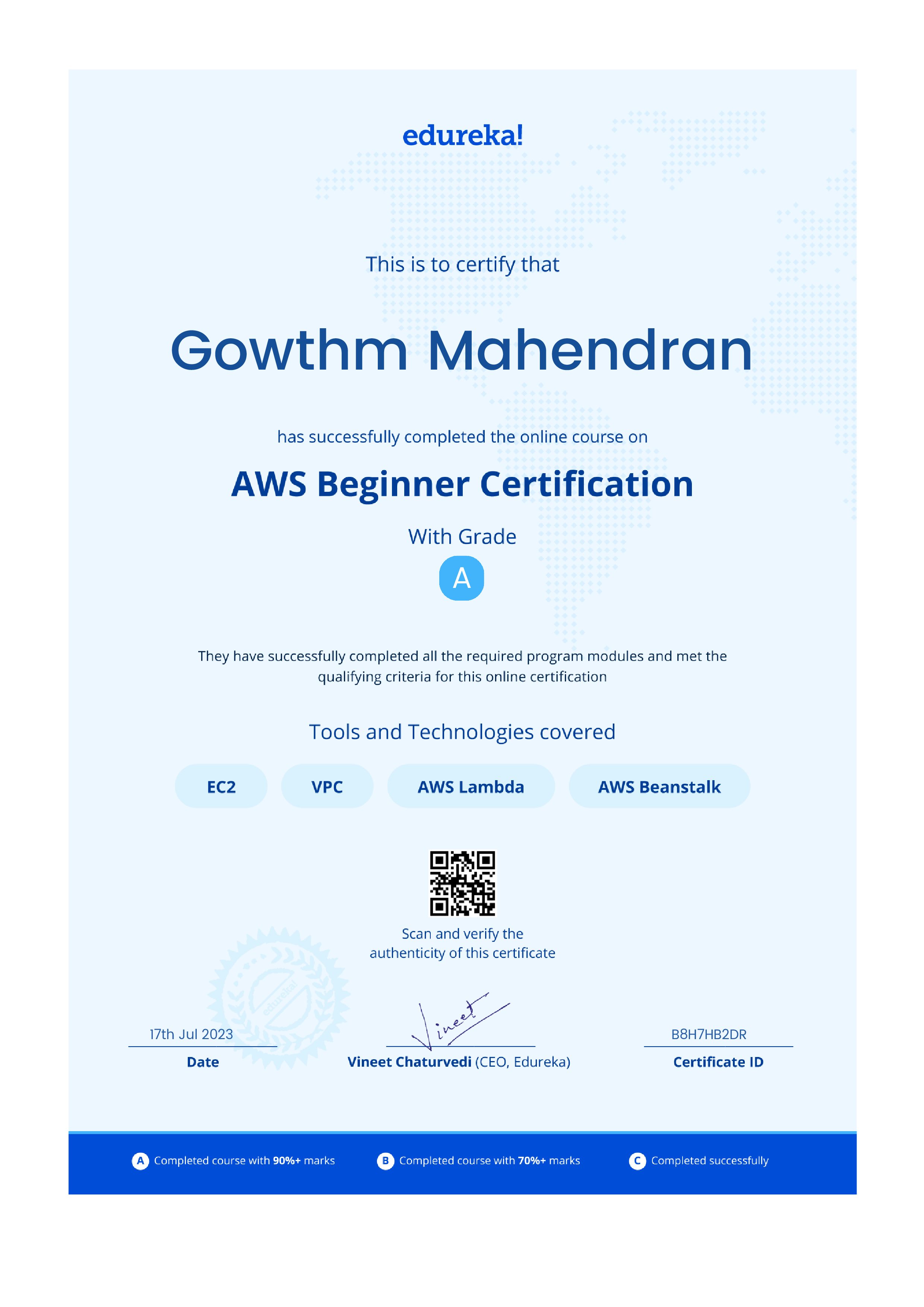certificate!