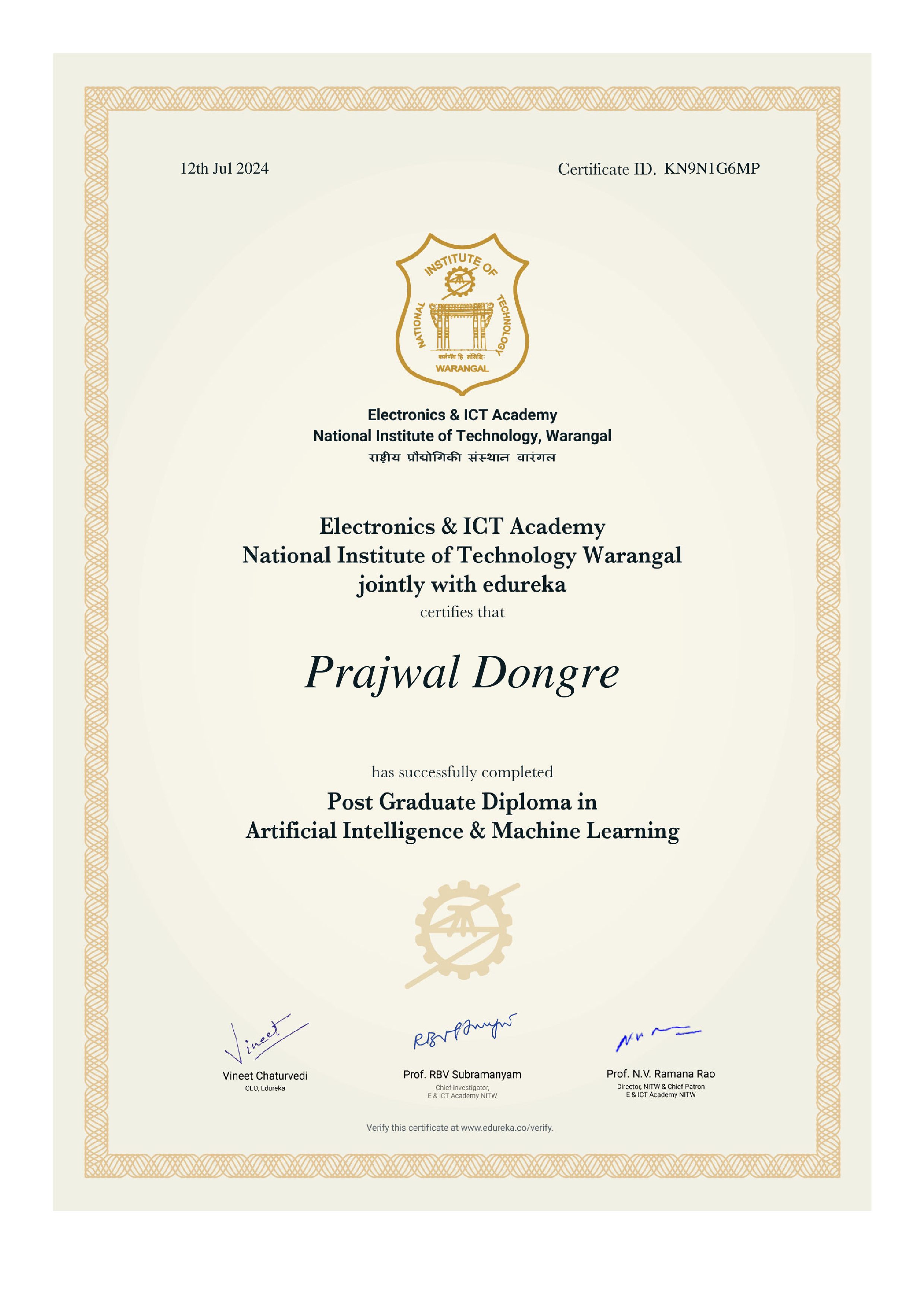 certificate!
