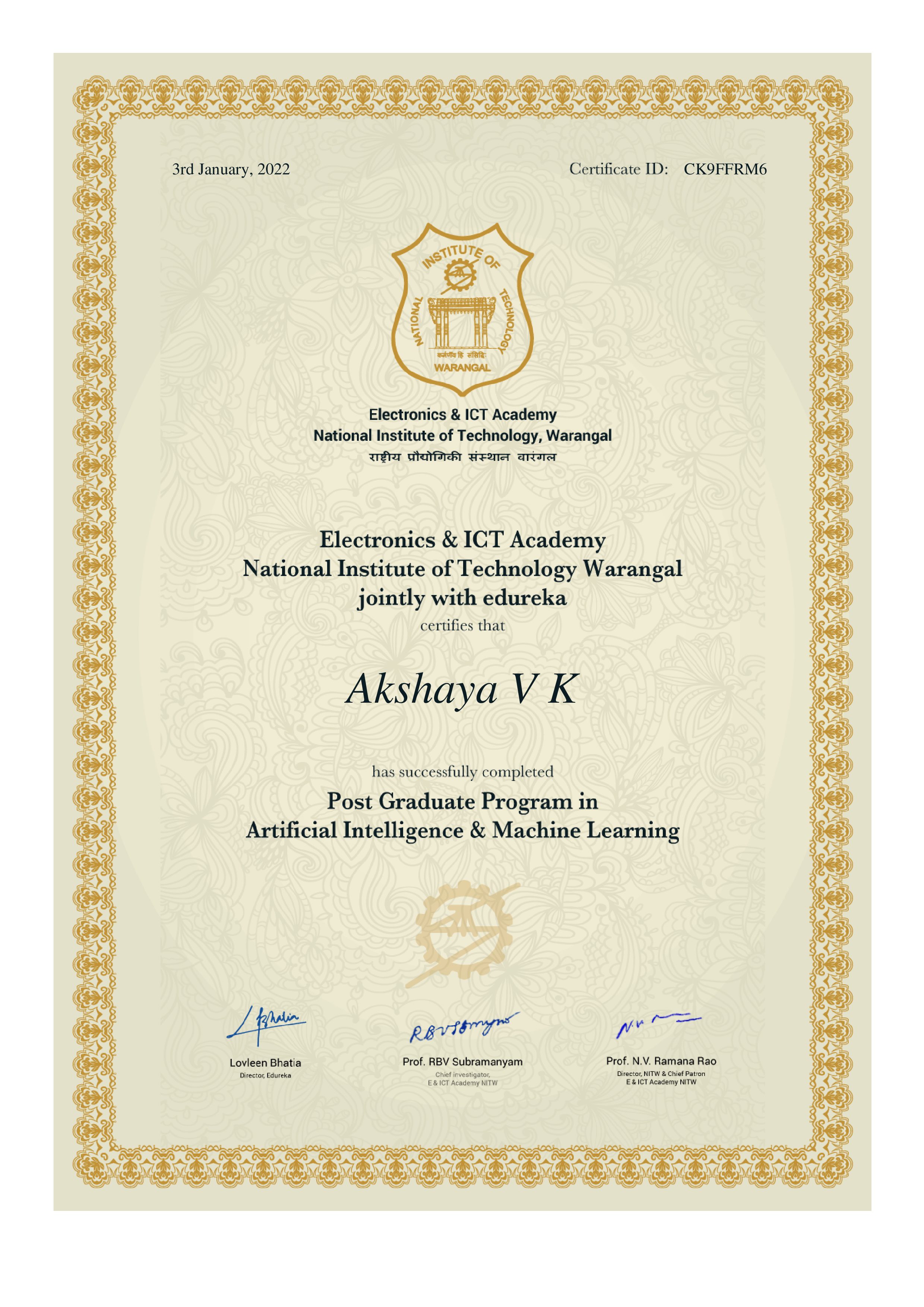 certificate!