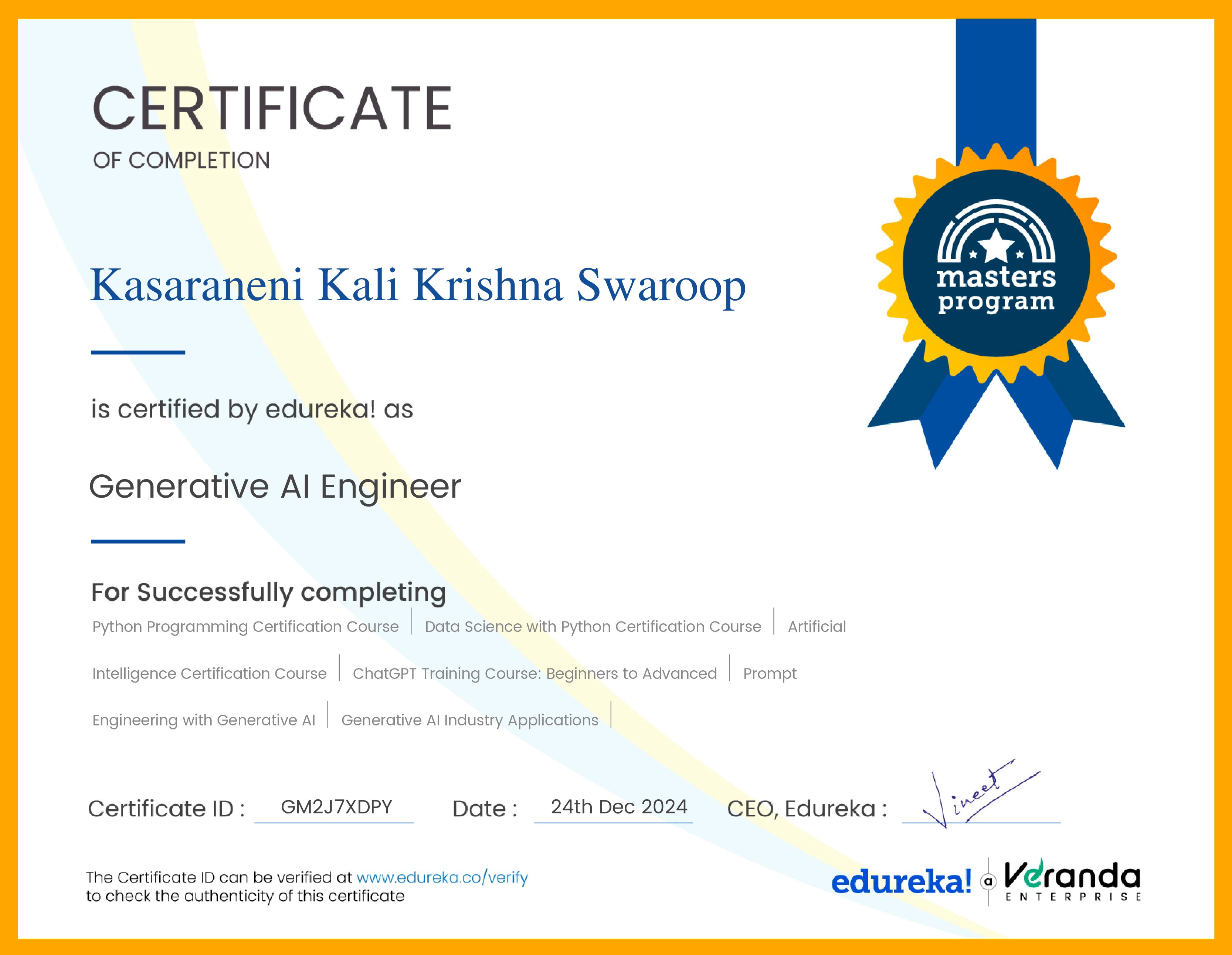 certificate!