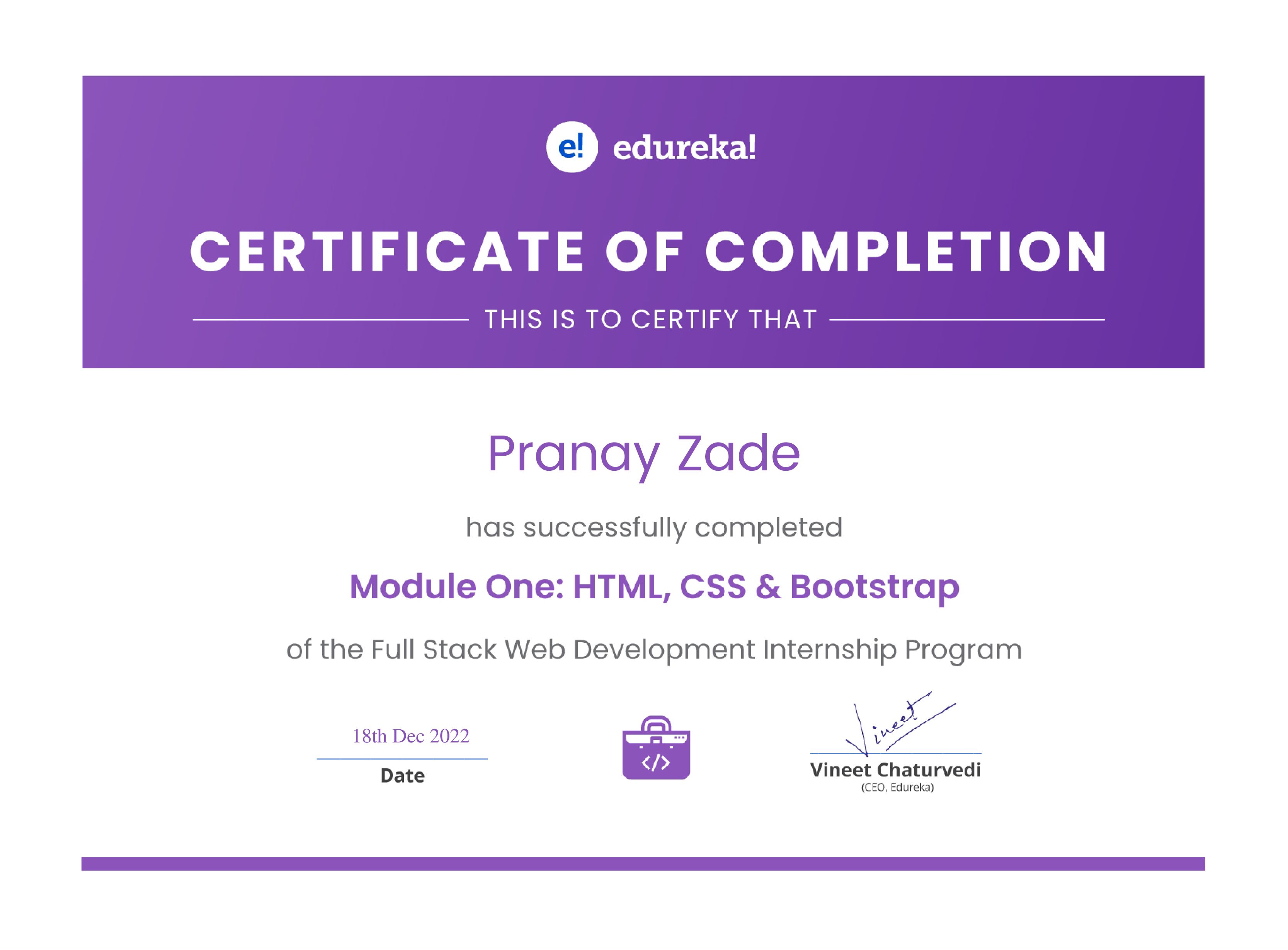 certificate!