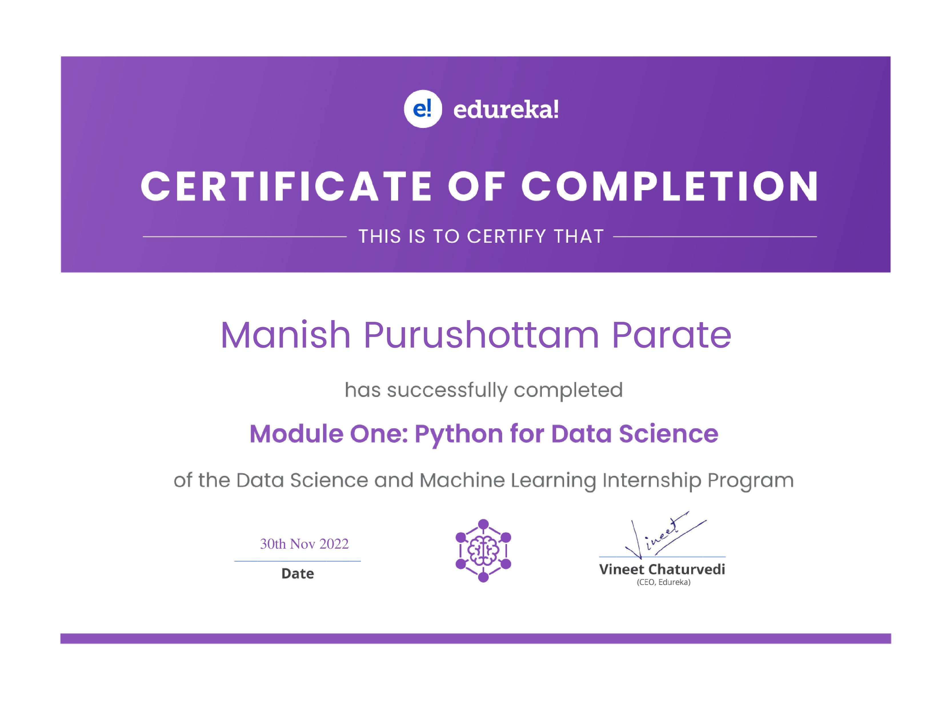 certificate!