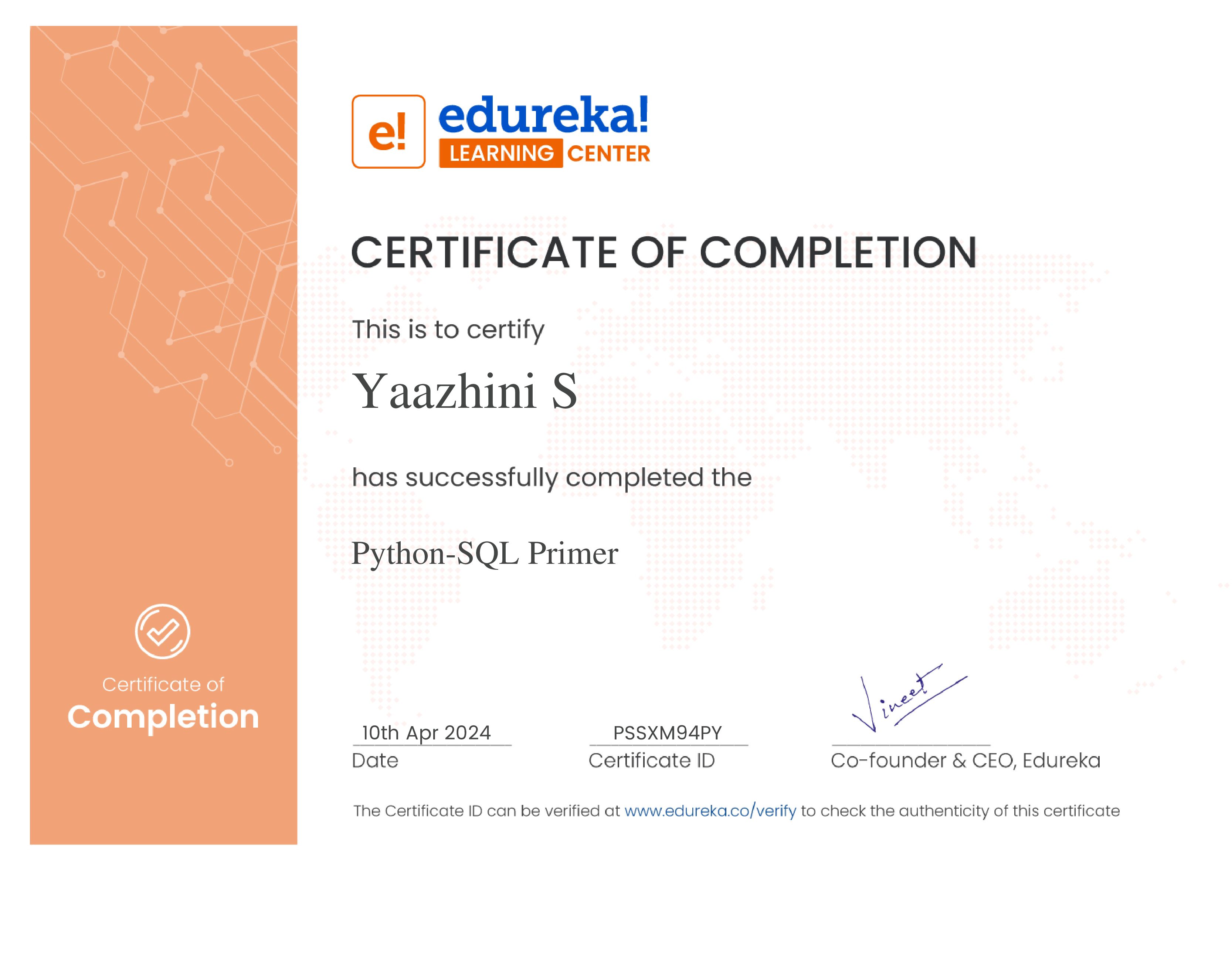 certificate!