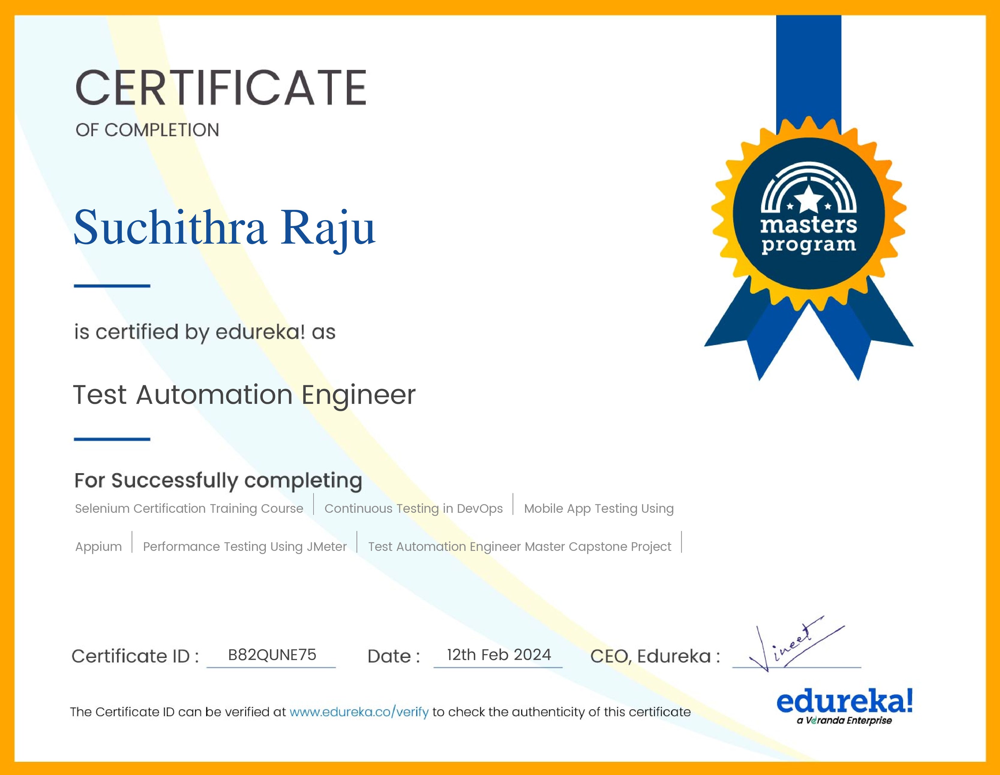 certificate!