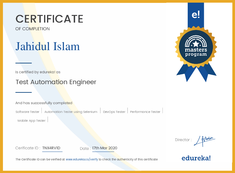 certificate!