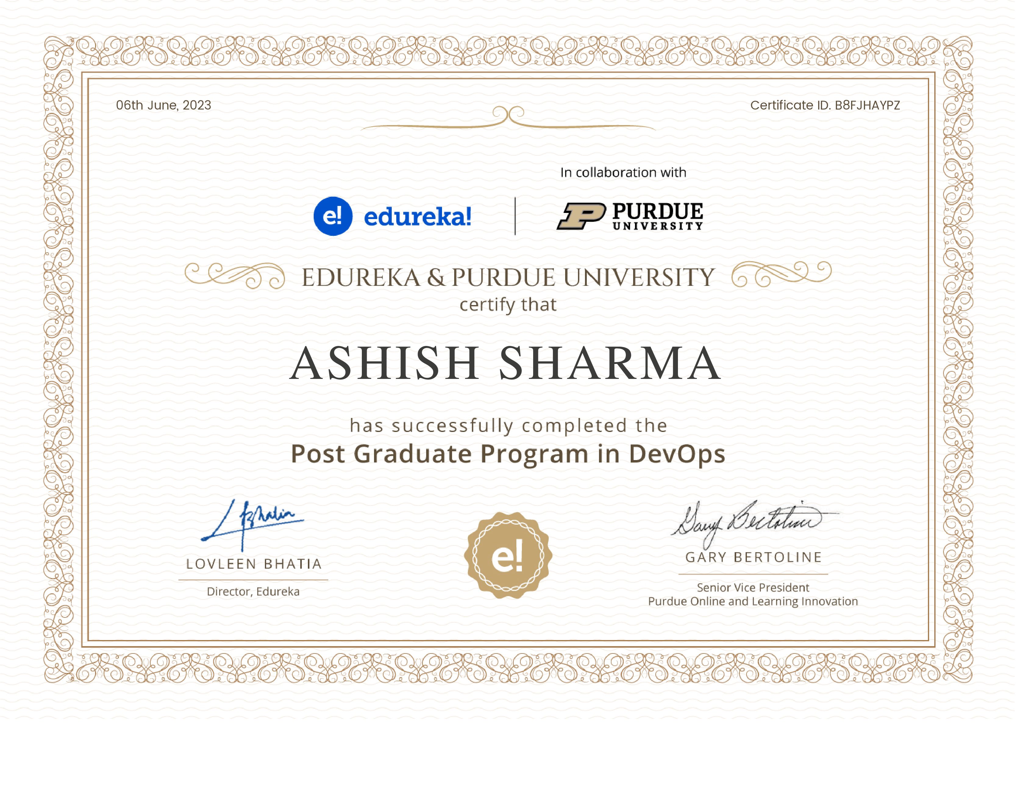 certificate!
