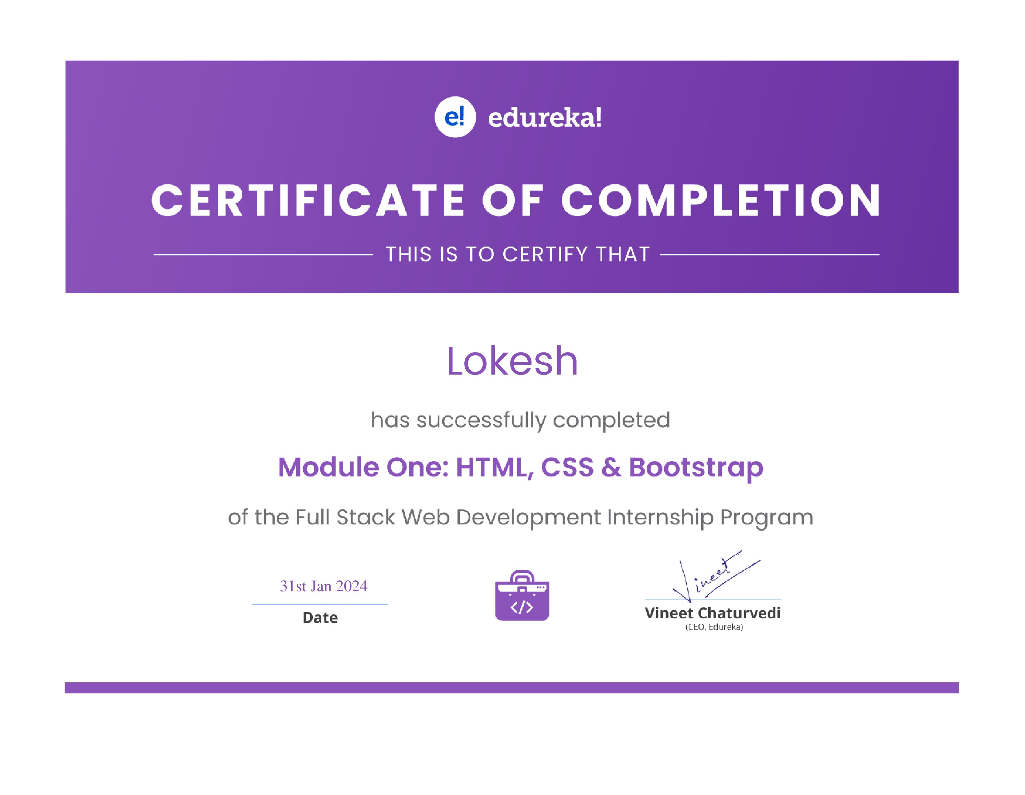 certificate!