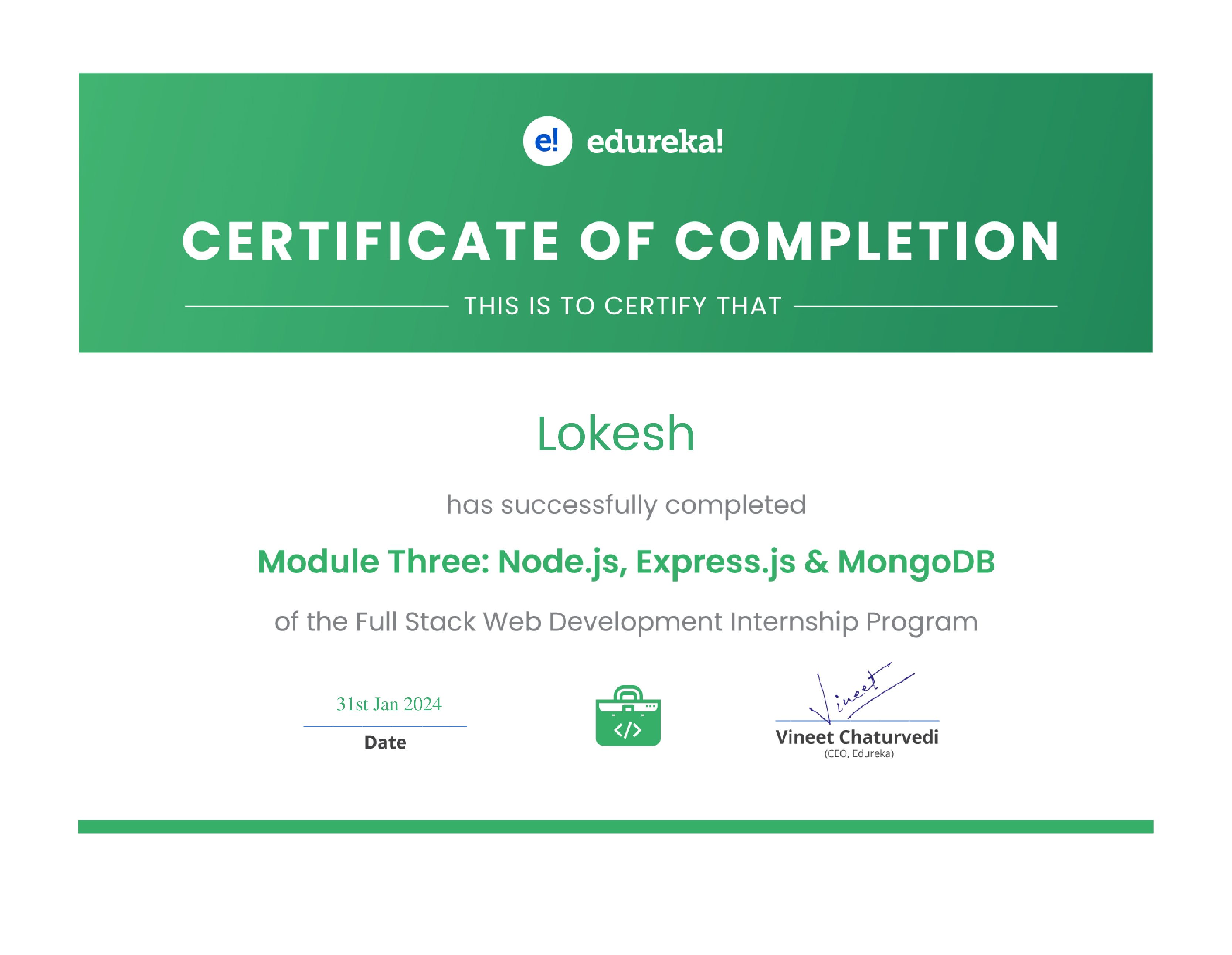 certificate!
