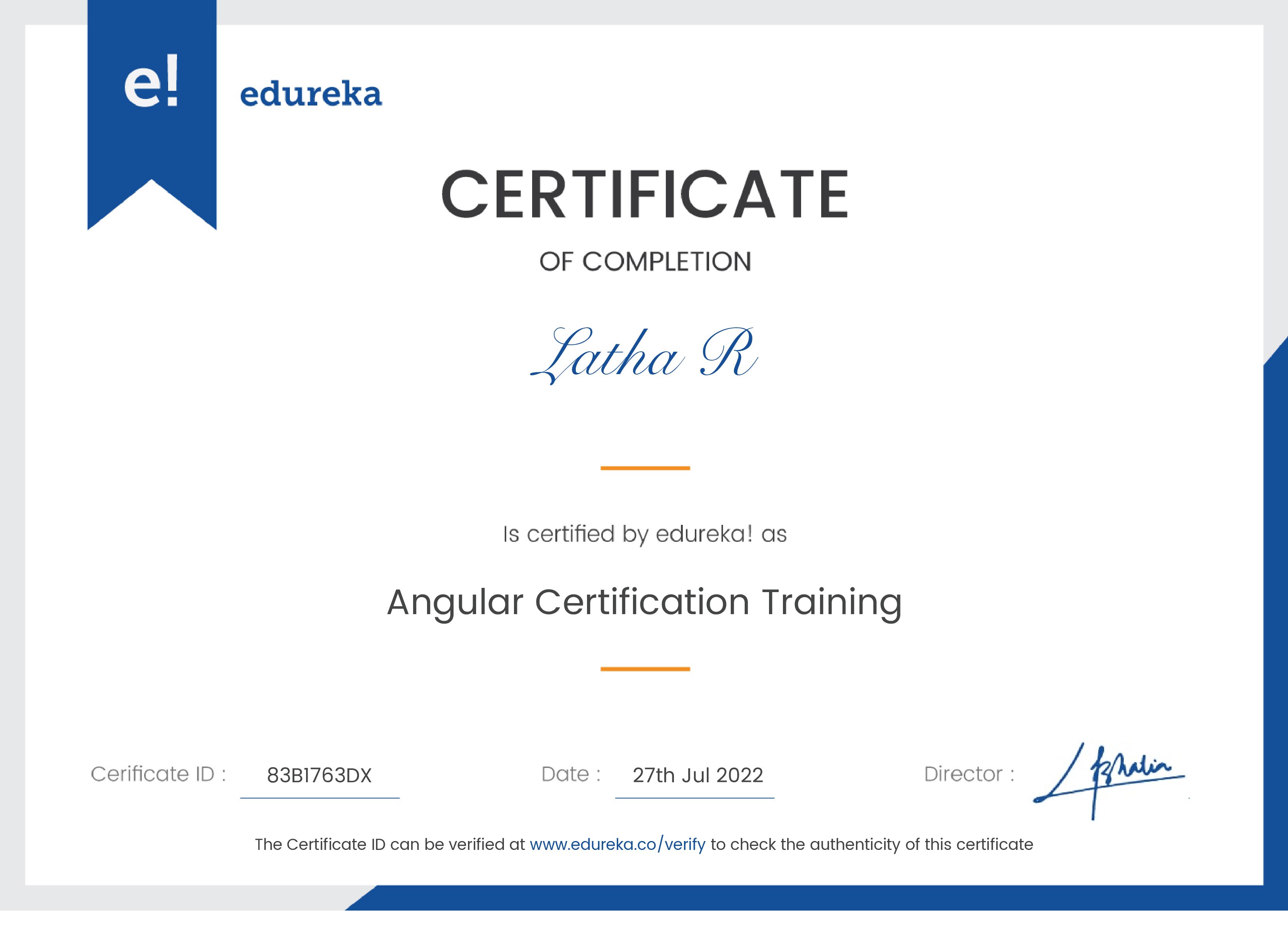 certificate!