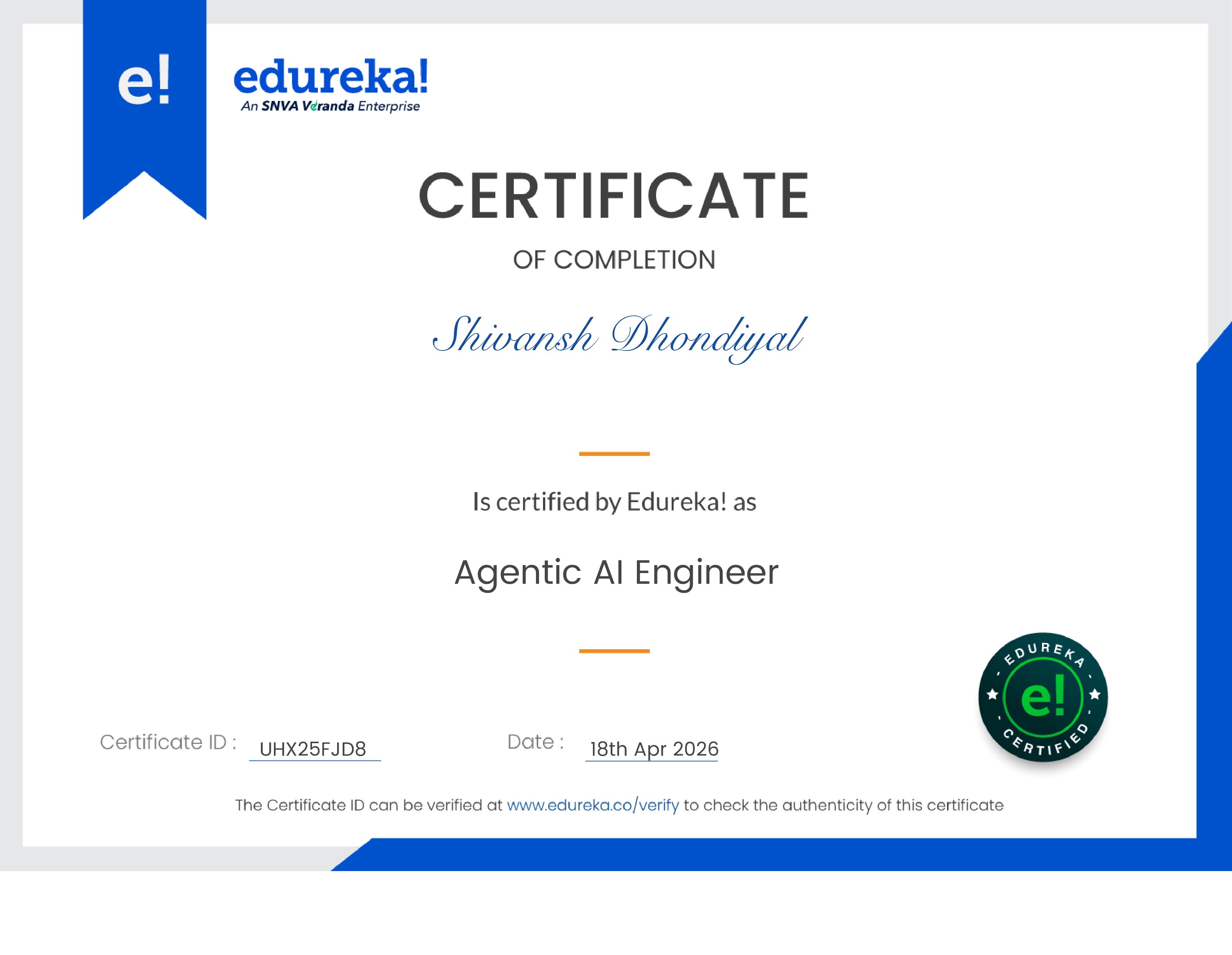 certificate!