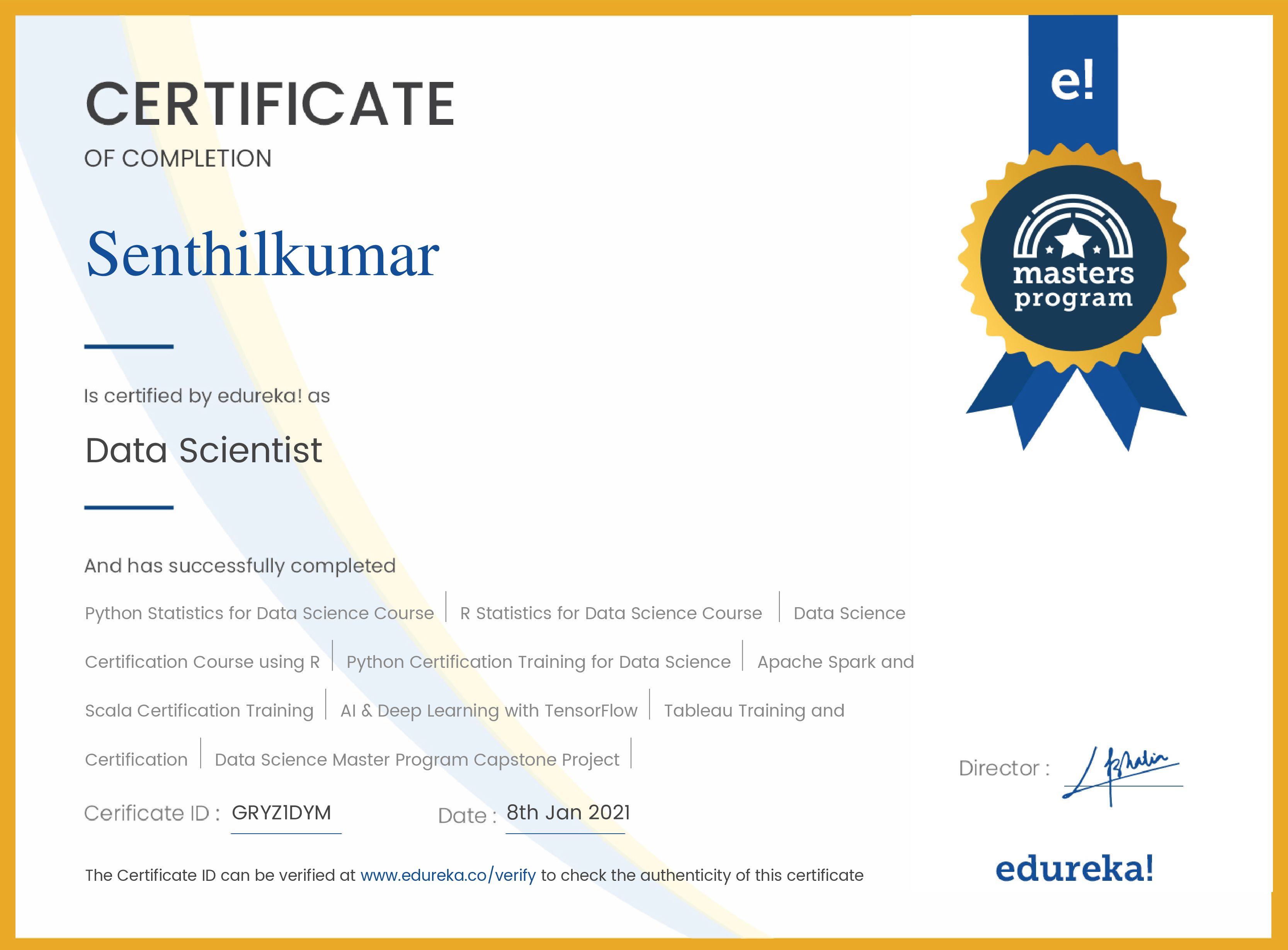 certificate!