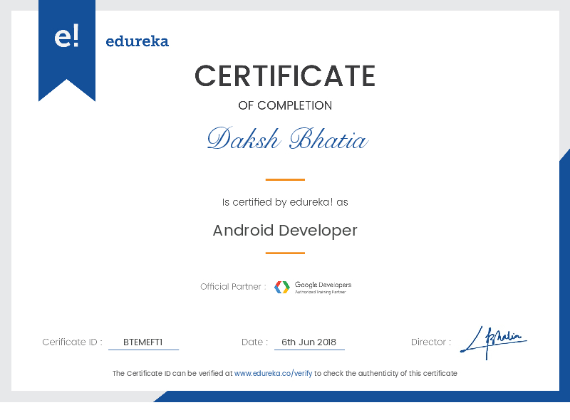 certificate!