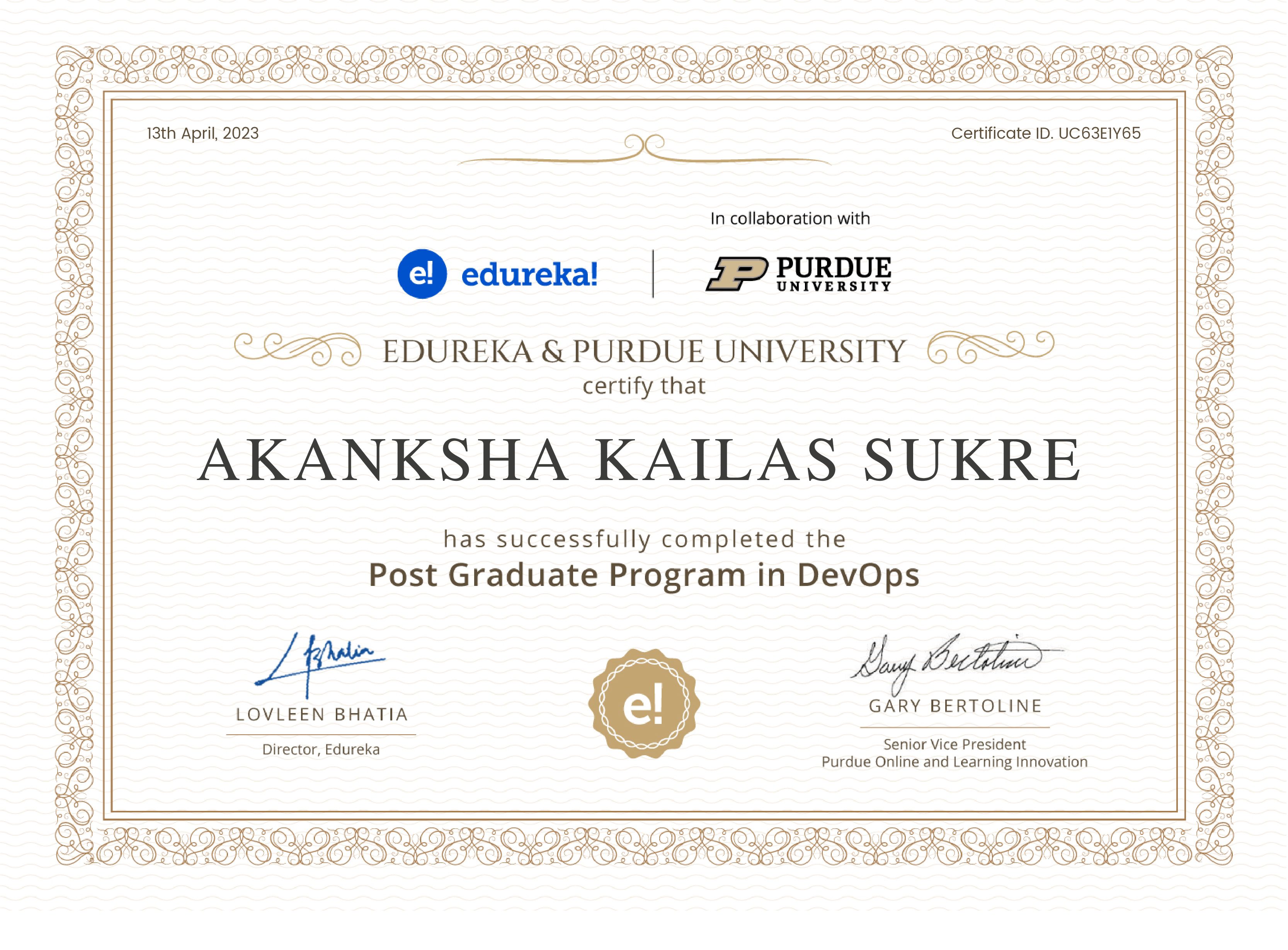 certificate!