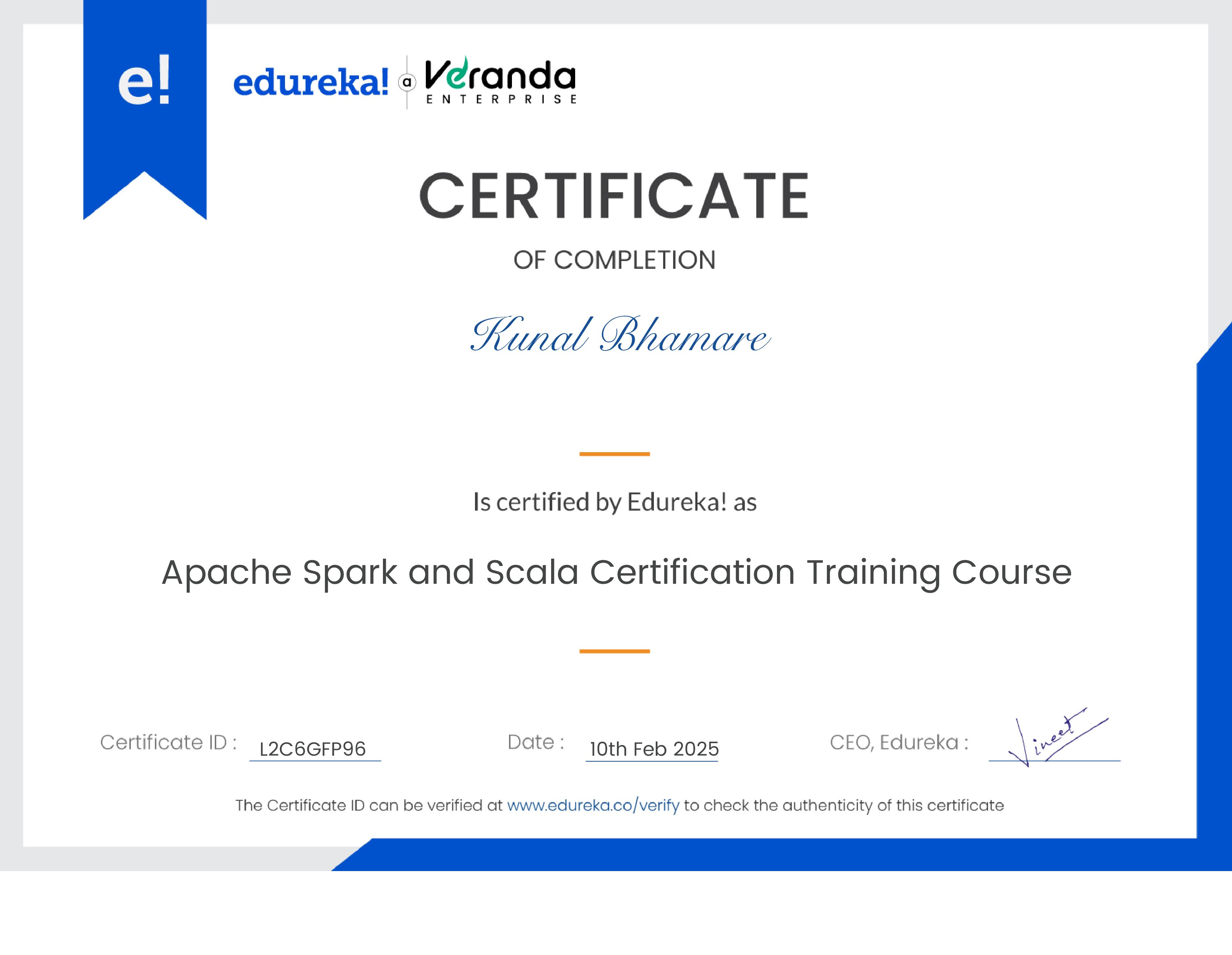certificate!