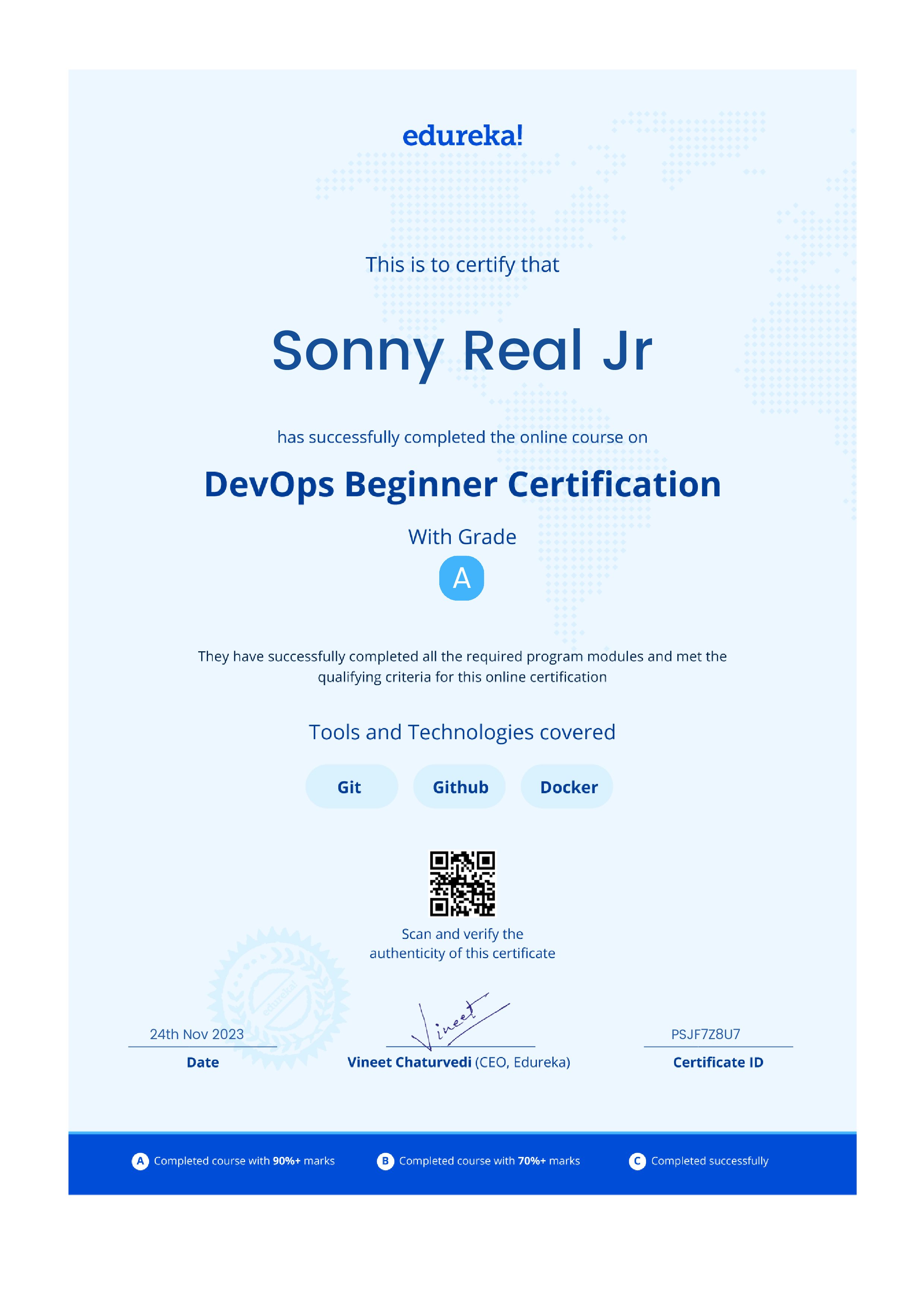 certificate!