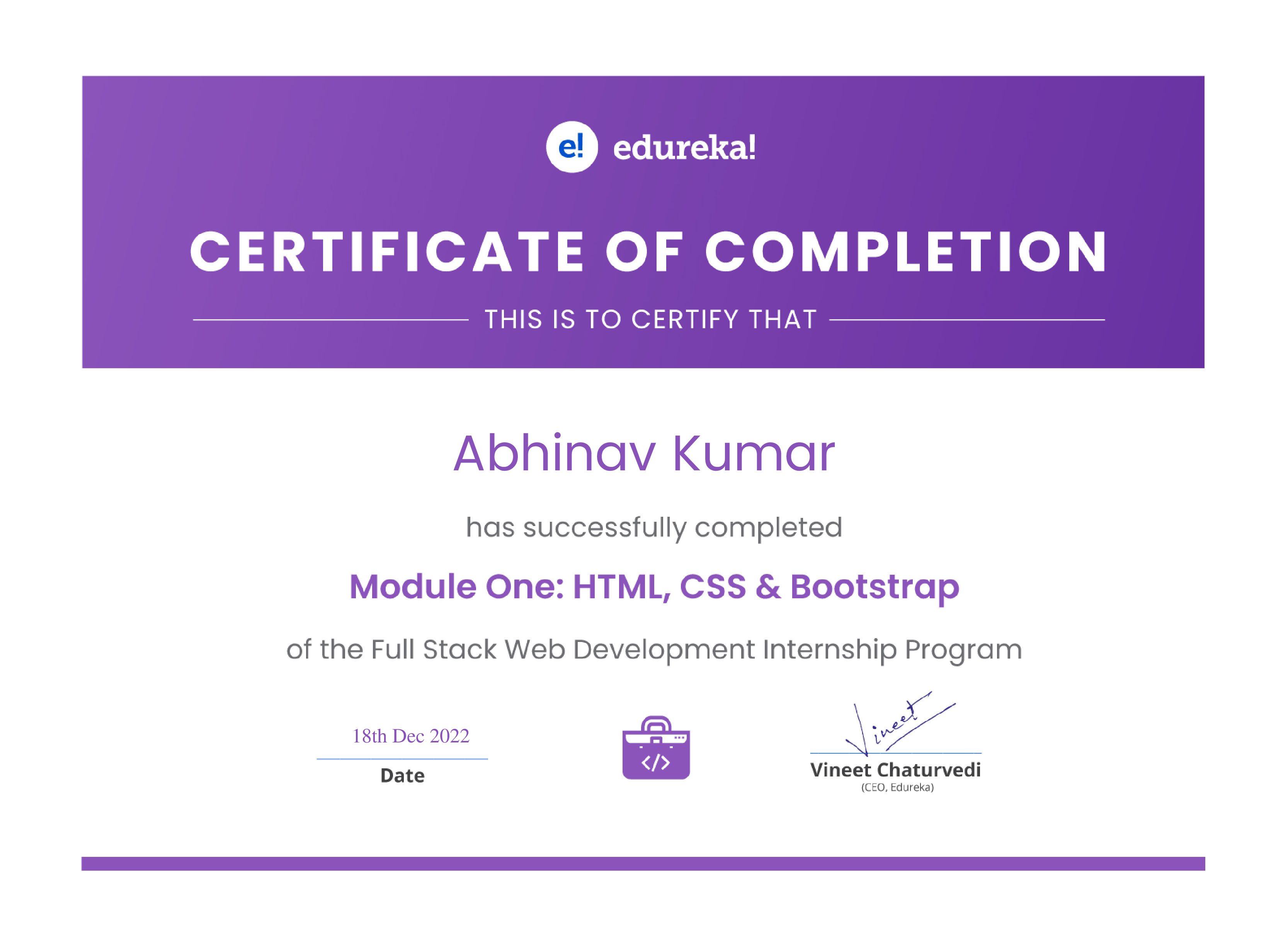 certificate!