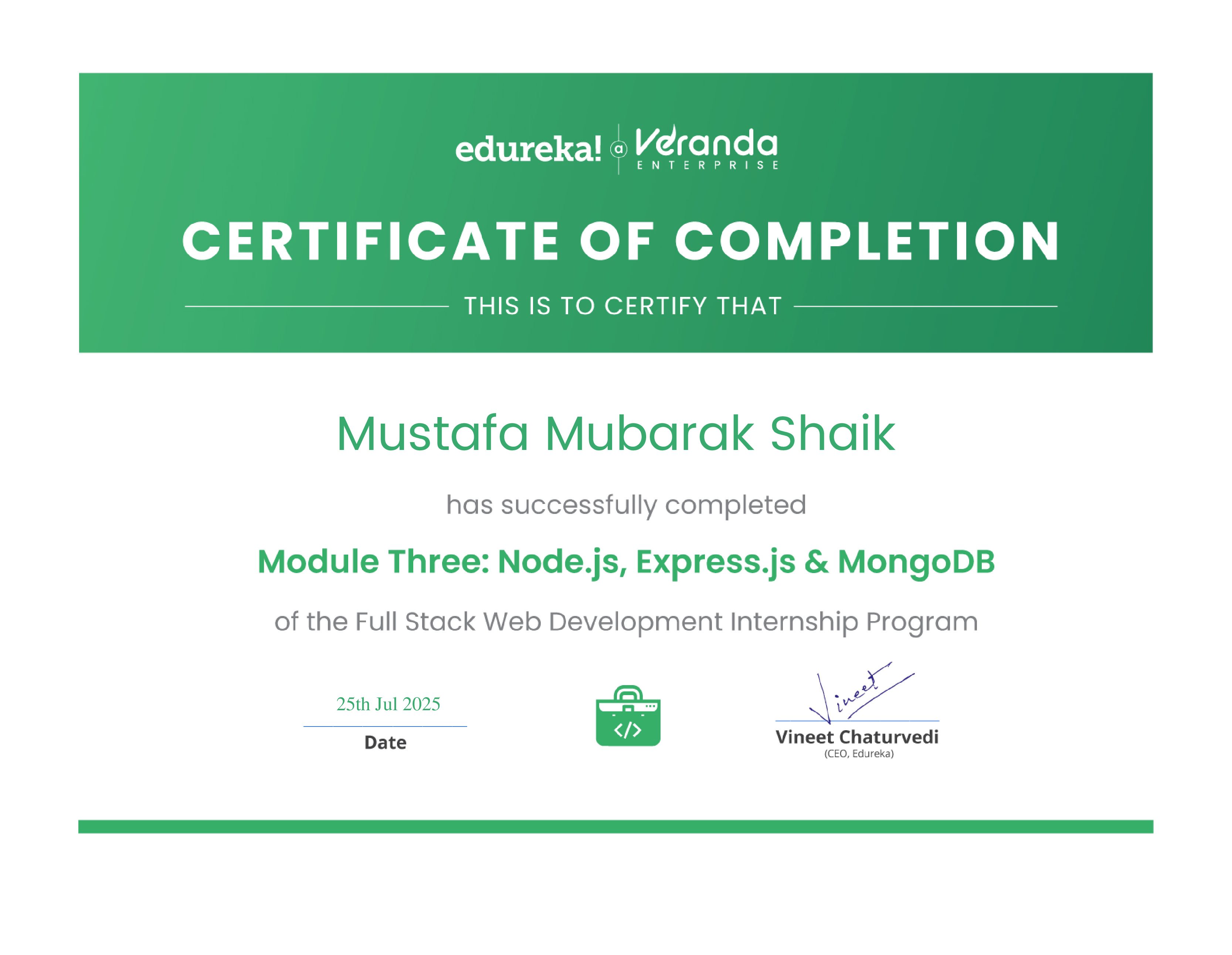certificate!